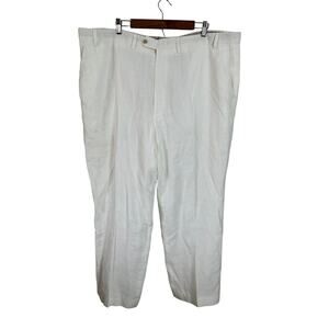 Ralph by Ralph Lauren Big & Tall Linen Pants White Mens 46R
